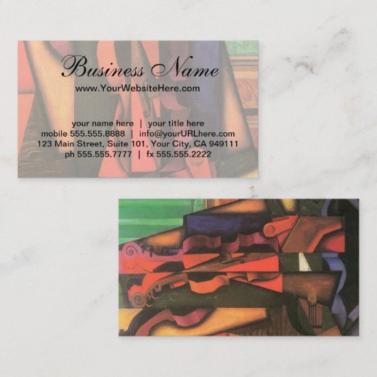 フアン・グリスのヴァイオリンとギター; ヴィンテージ・キュビズム 名刺 (正面/裏面)