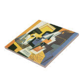 フアン・グリスの「ヴァイオリンとガラス」ヴィンテージ・キュビズム タイル (側面)