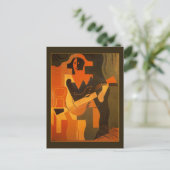 フアン・グリス著ギターを持つ道化師 ポストカード (スタンド正面)