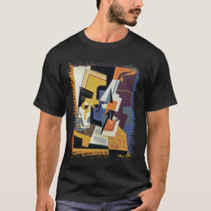 フアン・グリス - バイオリンとグラス - アブストラクトアート Tシャツ