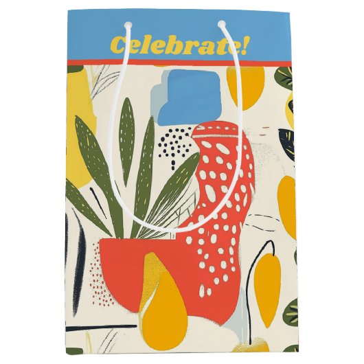 フアヴィスムスタイル鮮やかカラーズガーデンポット ミディアムペーパーバッグ (正面)