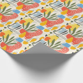 フアヴィスムスタイル鮮やかカラーズガーデンポット ラッピングペーパー (角)