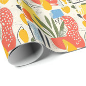 フアヴィスムスタイル鮮やかカラーズガーデンポット ラッピングペーパー (ロールコーナー)