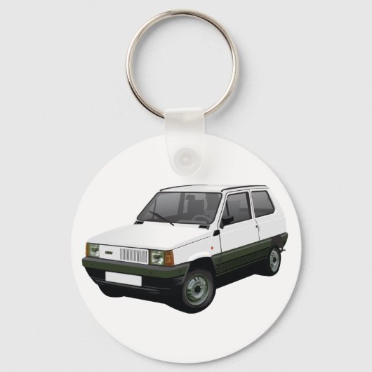 フィアットパンダ30/45 Mk1 （ティポ141）白 キーホルダー (正面)