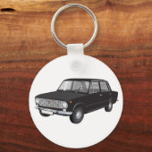 フィアット124黒 キーホルダー (正面)