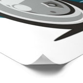 フィアット126カリカチュアターコイズ ポスター (角)