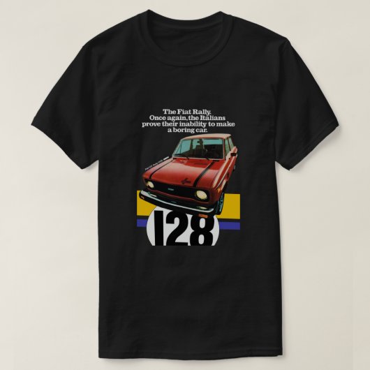 フィアット128ラリークラシック Tシャツ (デザイン正面)