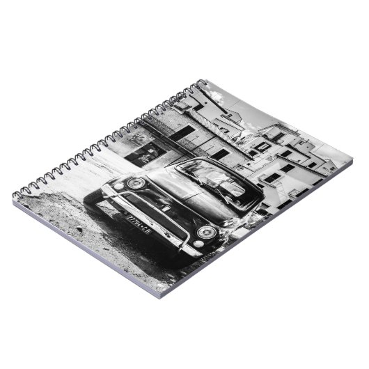 フィアット500のイタリアのクラシックな車のギフトのcinquecento ノートブック (左側)