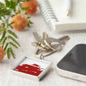 フィアット500のクラシックのkeychain -ライトの赤 キーホルダー (側面)