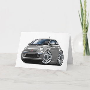 フィアット500の灰色車 カード