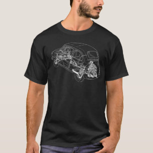 フィアット500の輪郭-前部だけ Tシャツ