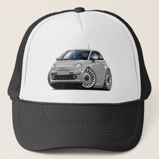 フィアット500の銀製車 キャップ (正面)