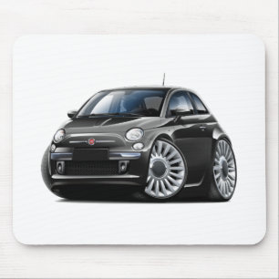 フィアット500の黒い車 マウスパッド