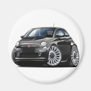 フィアット500の黒い車 マグネット