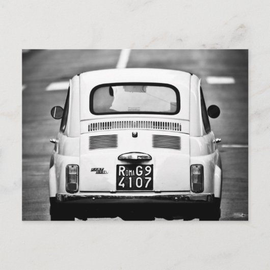 フィアット500インローマ、イタリア ポストカード (正面)
