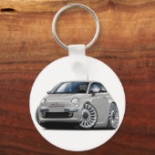 フィアット500シルバーカー キーホルダー (正面)