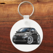 フィアット500ブラックカー キーホルダー (正面)
