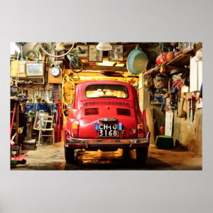 フィアット500ポスター、イタリアのレトロのcinquecento、 ポスター