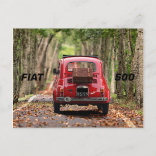 フィアット500車 ポストカード