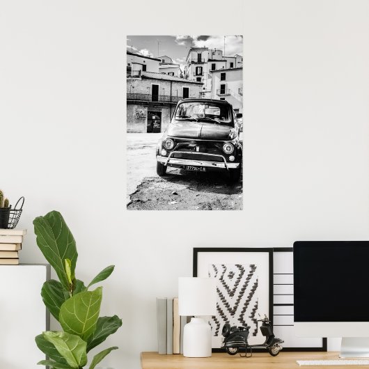 フィアット500,イタリアのクチケチェント,クラシック車の贈り物 ポスター (ホームオフィス)