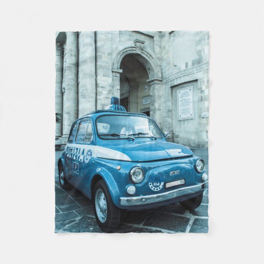 フィアット500、イタリアのフリースブランケットのヴィンテージ車の治安を維持して下さい フリースブランケット (正面)