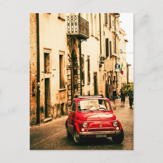 フィアット500、イタリアのCinquecento ポストカード (正面)