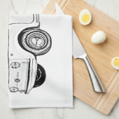 フィアット500 Topolino キッチンタオル (四つ折り)