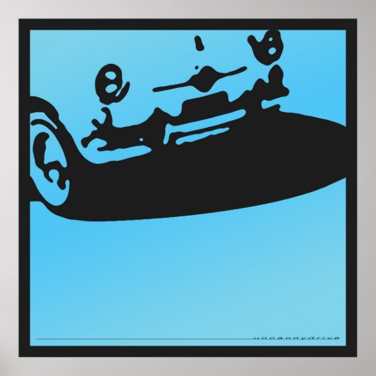 フィアット600詳細 – ライトブルー（黒） ポスター (正面)