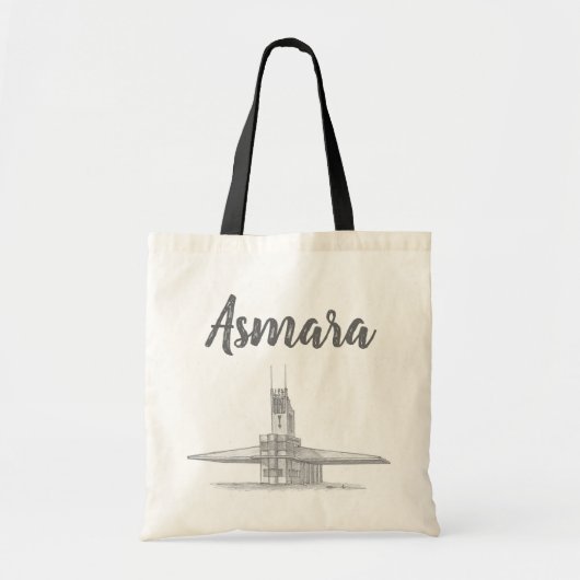 フィアトタグリエロサービスステーション、アスマラ、エリトリア トートバッグ (正面)