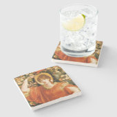 フィアメッタ(赤毛の女性)の幻影(ロゼッティ) ストーンコースター (横)