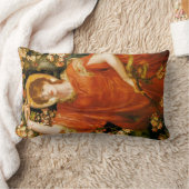 フィアメッタ（赤毛の女性）の幻影（ロゼッティ） ランバークッション (ブランケット)