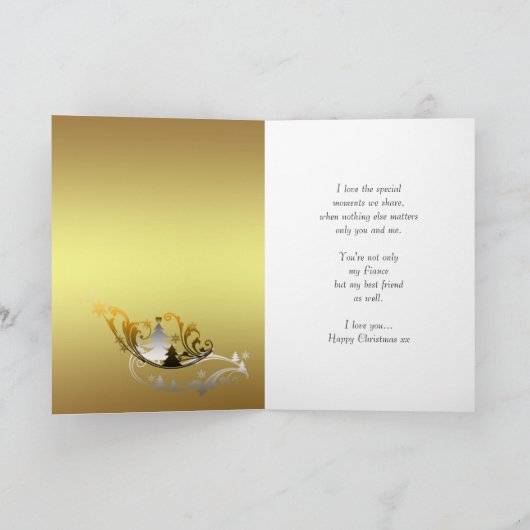 フィアンスクリスマスカード – 雪だるまインハート シーズンカード (内部)