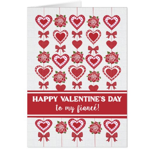 フィアンスバレンタインの赤いバラのハート弓 (正面)