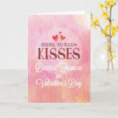 フィアンセバレンタイン送信ハグとキス カード (黄色い花)