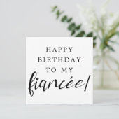 フィアンセロマンチックハートフォントモダンハッピーバースデー カード (スタンド正面)