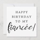 フィアンセロマンチックハートフォントモダンハッピーバースデー カード (正面)
