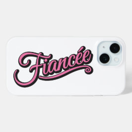 フィアンセ黒/ピンクの白 iPhone 15ケース