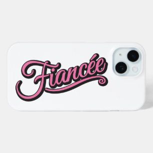 フィアンセ黒/ピンクの白 iPhone 15ケース