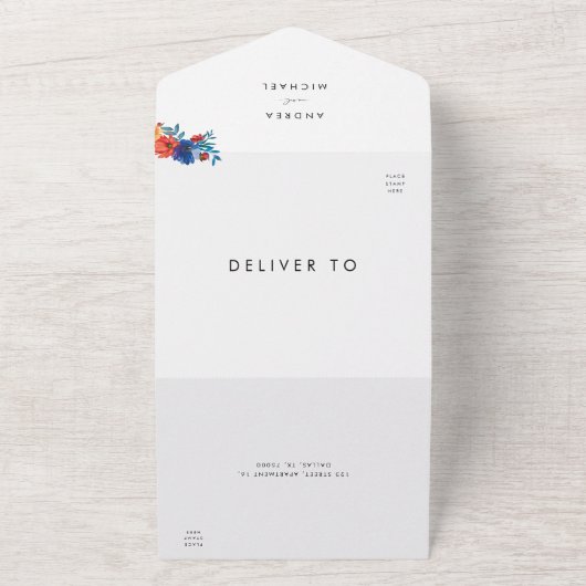 フィエスカラフルタフローラメキシコRSVP結婚's オールインワン招待状 (外側)