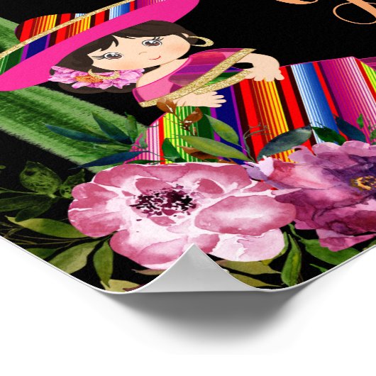 フィエスカラフルタフローラ誕生日カードとギフト ポスター (角)