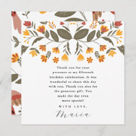 フィエスカラフルタフローラ15th誕生日ありがとう 招待状