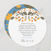 フィエスカラフルタボタニカル15th誕生日ありがとう 招待状 (正面/裏面)