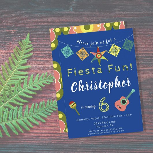 フィエスカラフルタボーイズ誕生日パーティー 招待状