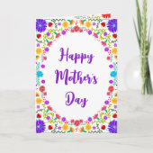 フィエスカラフルタメキシコフローラフレーム母の日 カード (正面)