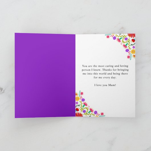 フィエスカラフルタメキシコフローラフレーム母の日 カード (内部)