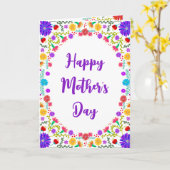 フィエスカラフルタメキシコフローラフレーム母の日 カード (黄色い花)