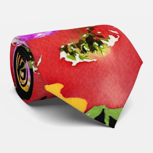 フィエスカラフルタ水彩フローラ結婚ズグルーム ネクタイ (ロール)