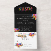 フィエスカラフルタ水彩フローラ結婚ズ オールインワン招待状 (内側)