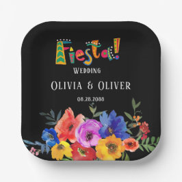フィエスカラフルタ水彩フローラ結婚ズ ペーパープレート