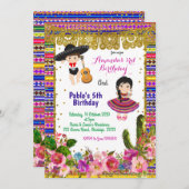 フィエスカラフルタ·ボーイ·アンド·ガール·バースデー·インビテーション 招待状 (正面/裏面)
